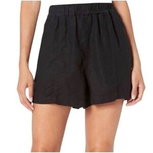 Madwell Linen Lyocell Blend Pull On Shorts Black XXS Elastic Waist CKP454130631